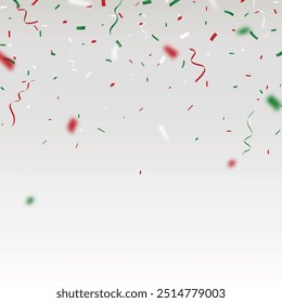 Mexican independence background with red, green, and white confetti 