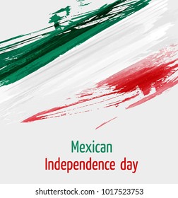 Mexican Independence day background with grunge lines in flag colors. Concept for Independence day poster, flyer, banner, etc.