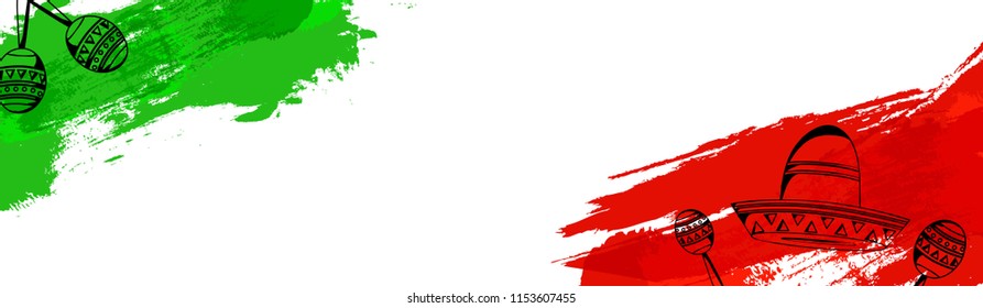 Mexican Independence Day celebration grunge background banner design.