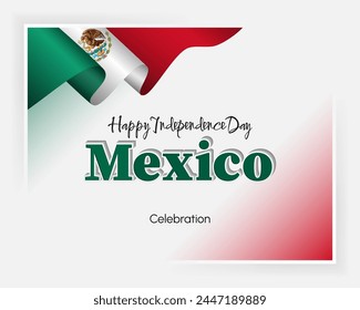 Mexican Independence day celebration.
Holiday design, background with handwriting and 3d texts, national flag colors and coat of arms for Mexico, Independence day, celebration; Vector illustration 