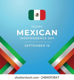 Mexican Independence Day. Flat art design. Independence day vector. Good for celebration template usage. eps 10.