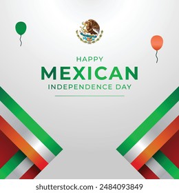 Mexican Independence Day. Flat art design. Independence day vector. Good for celebration template usage. eps 10.