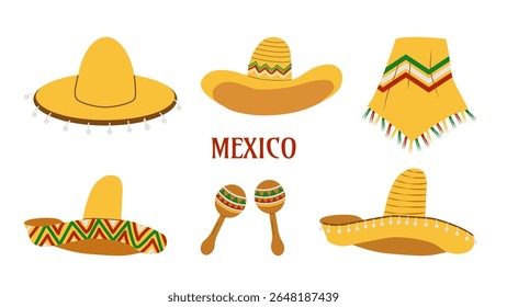 Mexican Independence Day Viva Mexico Fiesta 16th. Design template Poster card banner background. Vector illustration