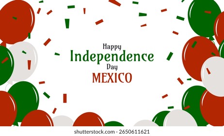 Mexican Independence Day Viva Mexico Fiesta 16th. Design template Poster card banner background. Vector illustration