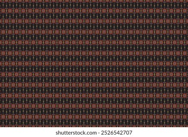 Mexican indian design with tribal ethnic themes on a geometric seamless background Beautiful textile print with native American tribal elements in an ethnic traditional style. Folk fashion from Mexico