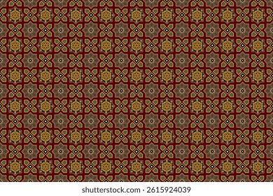 Mexican indian design with tribal ethnic themes on a geometric seamless background Beautiful textile print with native American tribal elements in an ethnic traditional style. Folk fashion from Mexico