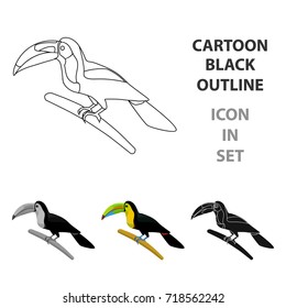Mexican keel-billed toucan icon in cartoon style isolated on white background. Mexico country symbol stock vector illustration.