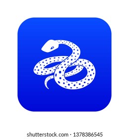 Mexican kingsnake icon blue vector isolated on white background