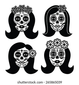 Mexican La Catrina - Day of the Dead girl skull