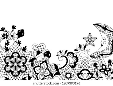 Mexican lace background design. Traditional decorative objects. Talavera ornamental ceramic. Ethnic folk ornament.
