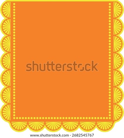 Mexican lace invitation template with space for text. Vibrant Mexican floral design for restaurant menus, parties, invitations, and greetings. Isolated vector illustration.