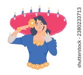 Mexican lady icon designed in flat style  