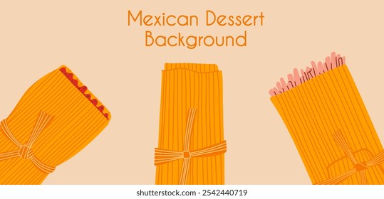 Sobremesa tradicional mexicana e latino-americana Tamale. Ilustração vetorial. 