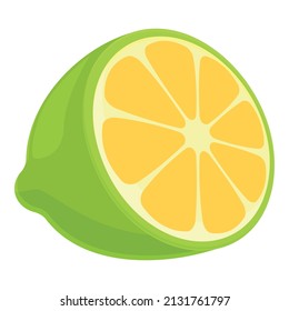 Vector de dibujos animados con icono de cal mexicana. Limón Tequila. Alcohol mexicano