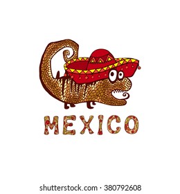 Mexican lizard colorful  icon. Vector illustration.