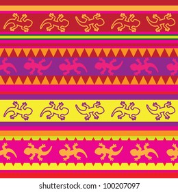 mexican lizard fabric seamless pattern