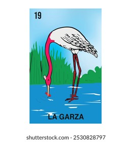 TARJETA DE LOTERÍA MEXICANA LA GARZA