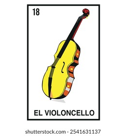 Tarjeta de juego de lotería mexicana Violoncello