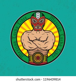 mexican lucha libre design poster, vector EPS 10