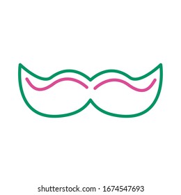 mexican macho mustache line style icon vector illustration design