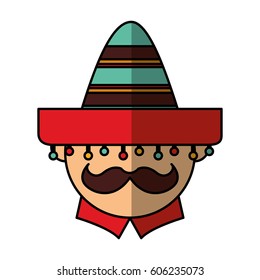 mexican man avatar character vector illustration design