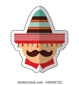 mexican man avatar character vector illustration design