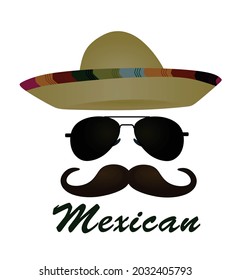 Mexican man background. vector illustration