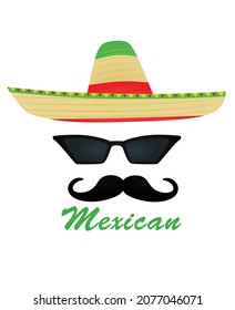 Mexican man background. vector illustration