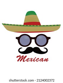 Mexican man background. vector illustration