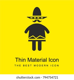 Mexican man  bright yellow material minimal icon or logo design