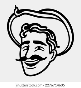 Mexican man cartoon funny chef