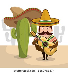 Mexican Man Character Culture Icons Stock Vector (Royalty Free ...