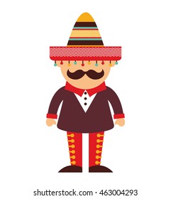 mexican man character icon vector illustration icon