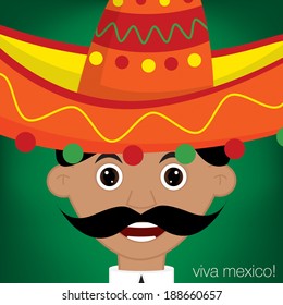 Mexican Man Character in vector format.