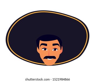 Mexican man design, Mexico culture tourism landmark latin and party theme Vector illustration