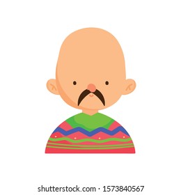 Mexican man design, Mexico culture tourism landmark latin and party theme Vector illustration