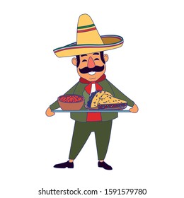 Mexican man design, Mexico culture tourism landmark latin and party theme Vector illustration