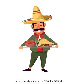 Mexican man design, Mexico culture tourism landmark latin and party theme Vector illustration