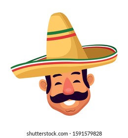 Mexican man design, Mexico culture tourism landmark latin and party theme Vector illustration