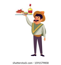 Mexican man design, Mexico culture tourism landmark latin and party theme Vector illustration