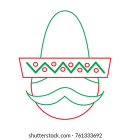 Mexican Man Face Hat Mustache Portrait Stock Vector (Royalty Free ...