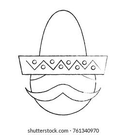 mexican man face with hat and mustache portrait