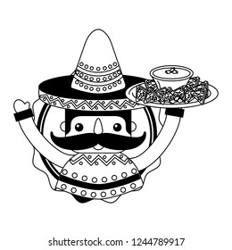 mexican man with hat and food