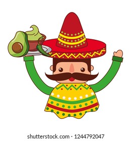 mexican man with hat and food
