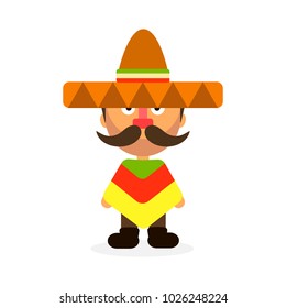 Mexican man holding taco isolated in white background