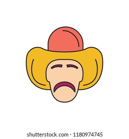 Mexican man icon. Cartoon mexican man vector icon for web design isolated on white background