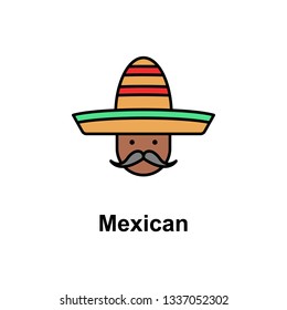 Mexican, man icon. Element of Cinco de Mayo color icon. Premium quality graphic design icon. Signs and symbols collection icon for websites, web design, mobile app