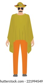 Mexican man standing. vector illustration