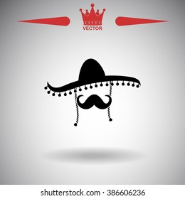 Mexican man vector icon.