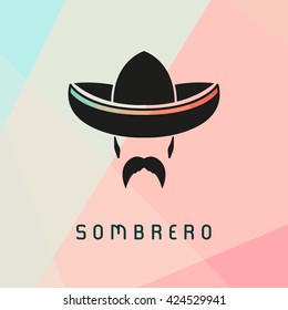 Mexican man wearing sombrero. Hispanic man with a mustache. Vector illustration.